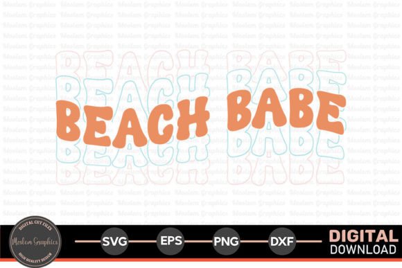 Beach Babe - Retro Summer SVG Illustration Artisanat Par Moslem Graphics
