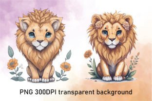Baby Lion Watercolor Sublimation Png Graphic Illustrations By FlurryArt 2