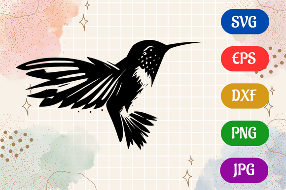 Hummingbird - Minimalist Logo Vector SVG Graphic AI Illustrations By Creative Oasis
