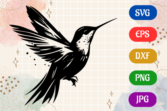 Hummingbird | Silhouette Vector SVG EPS Graphic AI Illustrations By Creative Oasis