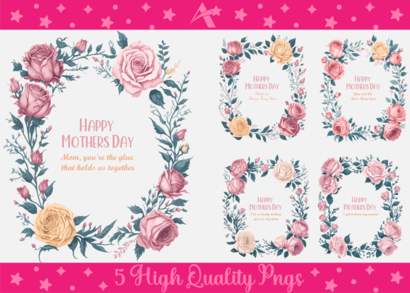 Mothers Day Floral Frames Gráfico Ilustraciones Imprimibles Por Asad Jamil