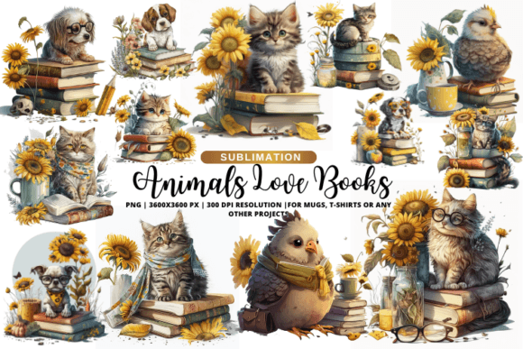 14 Cute Animals Love Books Bundle Graphic Illustrations By Markicha Art
