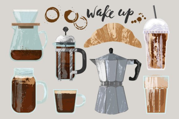 Coffee Set Graphic Objects By katya bogina
