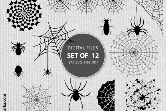 Spider Webs SVG Files Format Bundle Graphic Icons By dizlarka