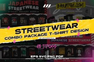 Streetwear Combo Package T-shirt Design Gráfico Plantillas de Impresión Por Universtock 1