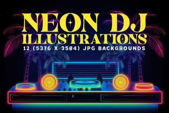 12 Tropical Neon Dj Illustrations Graphic AI Illustrations By HipFonts