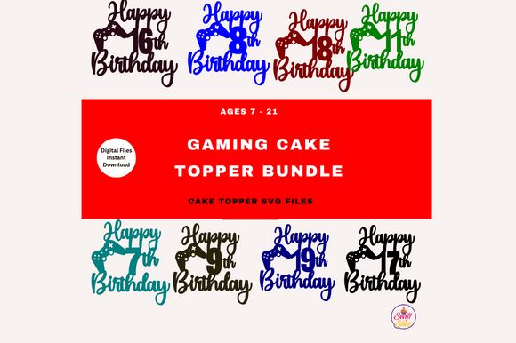 Happy Birthday Game Controller Bundle Grafik 3D SVG Von swiftyslice