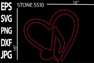 Heart Music Rhinestone Template Graphic Crafts By sabbir413812