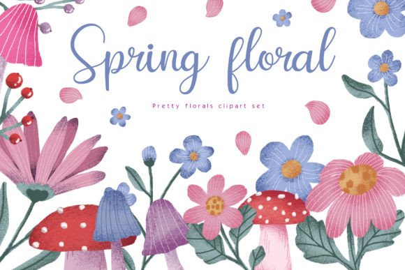 Spring Floral Clipart Graphic Illustrations By Yelloo Fish