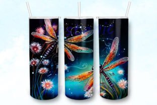 Alcohol Ink Daisies and Dragonflies Png Illustration Artisanat Par Mastenic