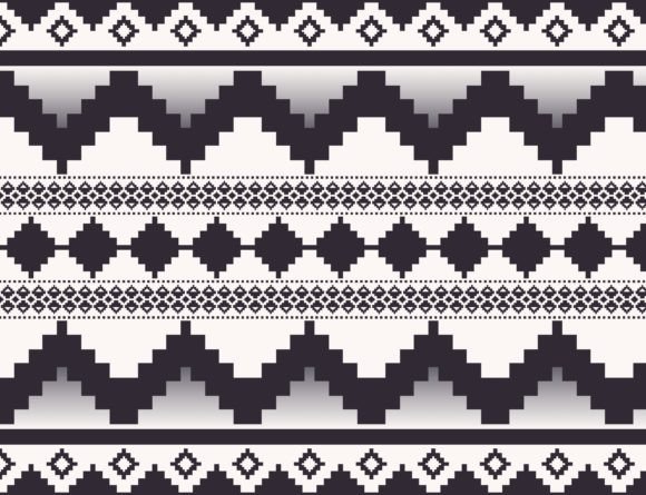 Aztec Geometric Black and White Pattern Graphic Patterns By Parinya Maneenate