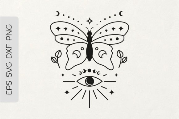 Celestial Butterfly with Third Eye Graphic Illustrations By Starry