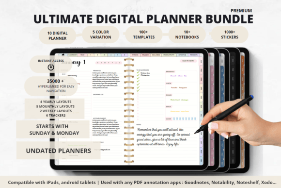 ULTIMATE DIGITAL PLANNERS BUNDLE Graphic Graphic Templates By DigiWayArt