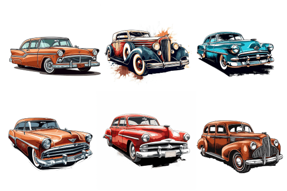 A Retro Car in the Style of the Late 50s Graphic AI Illustrations By Actart Designs
