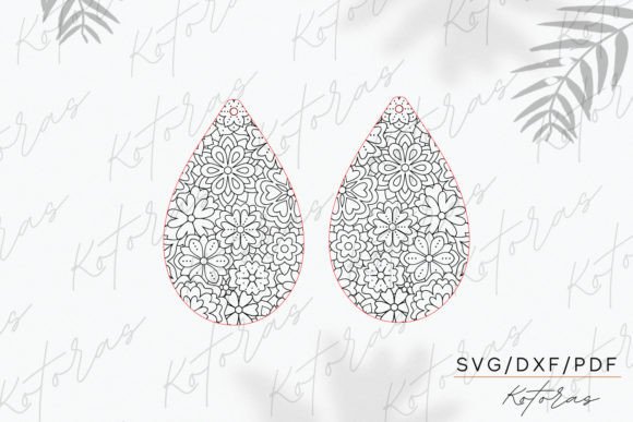 Flower Earring Laser Cut File Gráfico Mockups de Productos Por Nina Kotoraš