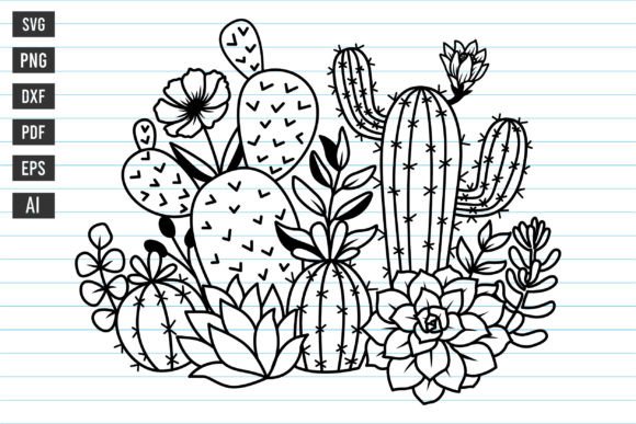 Cactus Svg Design, Cactus Flower Svg Graphic Print Templates By Dakhashop