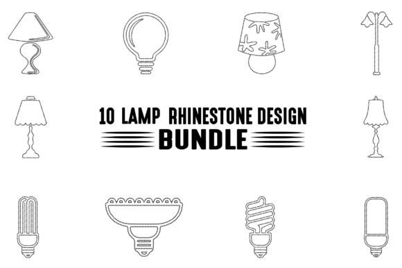 Lamp Rhinestone Bundle Afbeelding Afdruk Sjablonen Door Rk t-Shirt Store