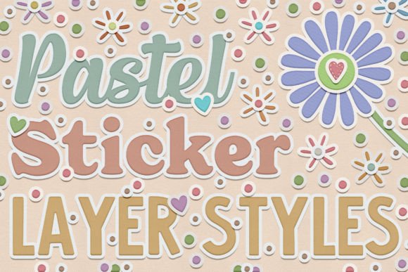 Pastel Paper Sticker Layer Styles Graphic Layer Styles By HG Designs