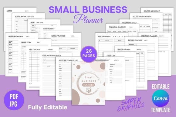 Small Business Planner Canva Template Graphic Print Templates By SUPER GRAPHICS