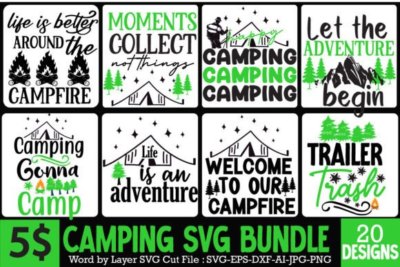 #Camping SVG Bundle,Adventure SVG Bundle Graphic T-shirt Designs By ranacreative51