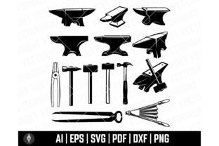 Set of Blacksmith Anvils Grafika Wysokiej Jakości Obiekty Graficzne Przez ivankotliar256 1