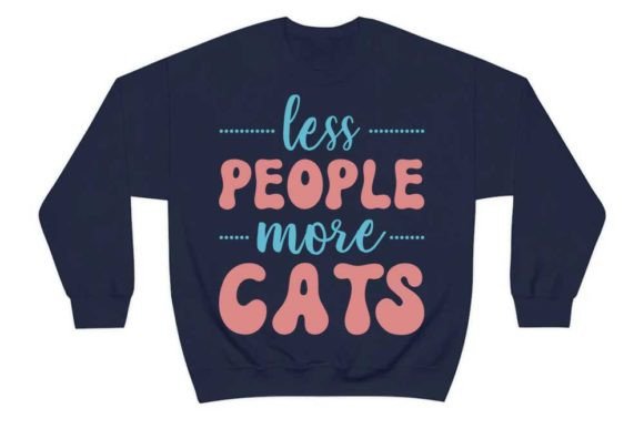  Less People More Cats Graphic T-shirt Designs By CraftStudio
