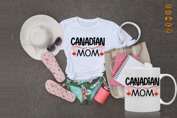 Canadian Mom T Shirt,  Canada Day Shirt Gráfico Diseños de Camisetas Por Store Hut