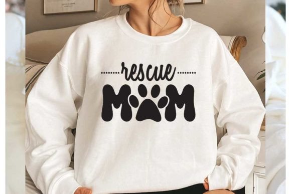 Dog Quote Design, Rescue Mom Graphic T-shirt Designs By CraftStudio