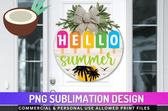 Hello Summer Sublimation Design Graphic Crafts By Regulrcrative
