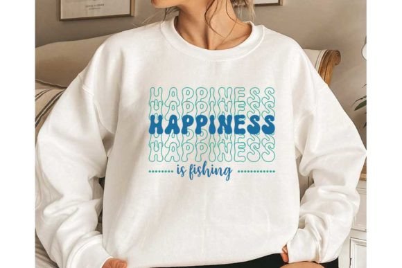  Happiness is Fishing Graphic T-shirt Designs By CraftStudio