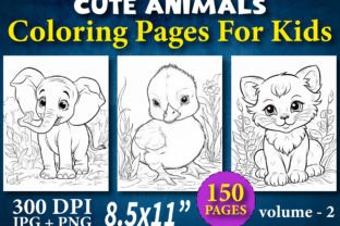 150 Cute Animals Coloring Pages for Kids Graphic Coloring Pages & Books Kids By ArT DeSiGn 1