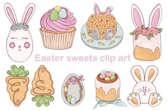 Easter Sweets Clipart Graphic Illustrations By Krasa Art