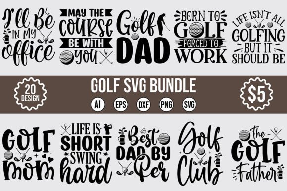 Golf SVG Bundle,Funny Golf Designs Graphic Crafts By Print Ready Store