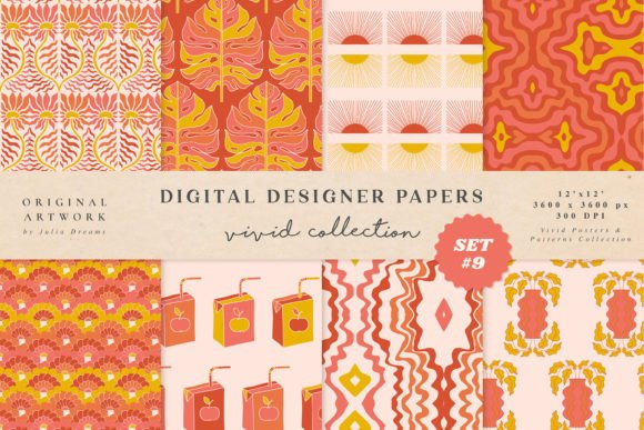 Tropical Sun Digital Papers Pattern Graphic Patterns By Julia Dreams