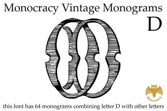 Monocracy Vintage Monograms D Decorative Font By Intellecta Design