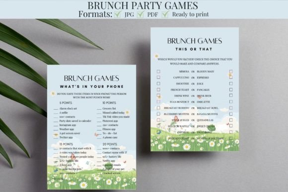 Printable Brunch Party Games Grafik Produktmodelle (Mockups) Von kkdigitalprints