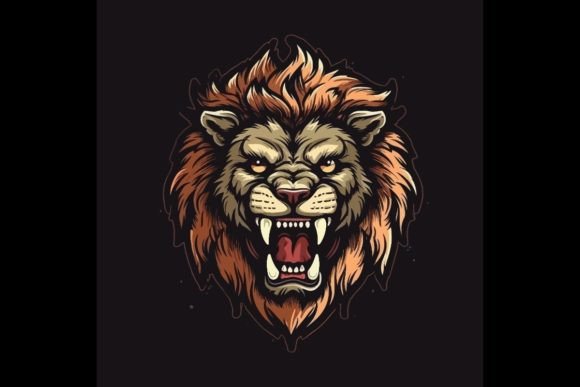 A Logo of a Angry Lion’s Head, Designed Graphic Logos By Mustafa Beksen