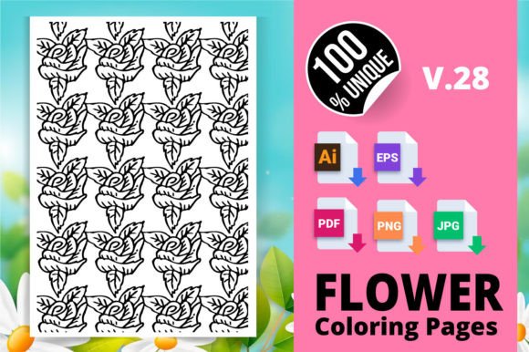 Flower Coloring Page & Books V.28 Graphic Coloring Pages & Books By Creative king