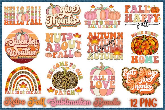 Retro Fall Sublimation Bundle Graphic Crafts By Crafts_Store