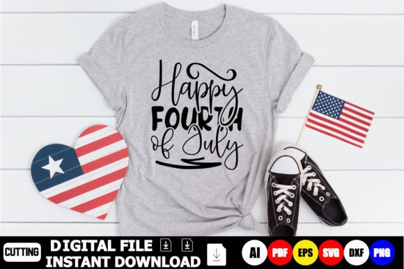 Happy Fourth of July Graphic T-shirt Designs By DesignShop24
