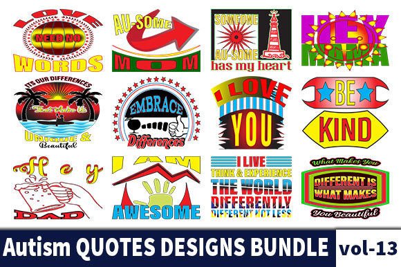 12 Autism Design Bundle Grafika Rękodzieła Przez Graphics Home