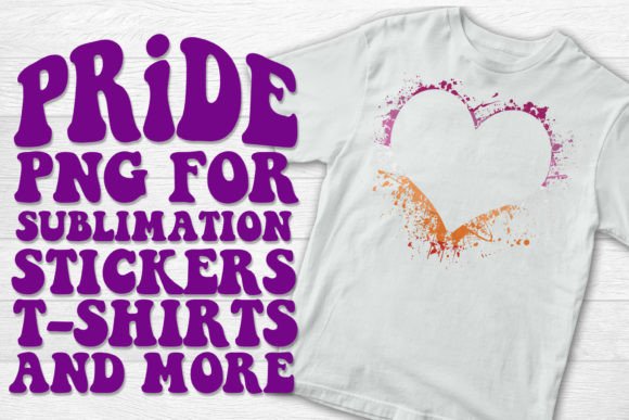 Lesbian Pride Flag Heart Sublimation PNG Graphic T-shirt Designs By TheDigitalDeli