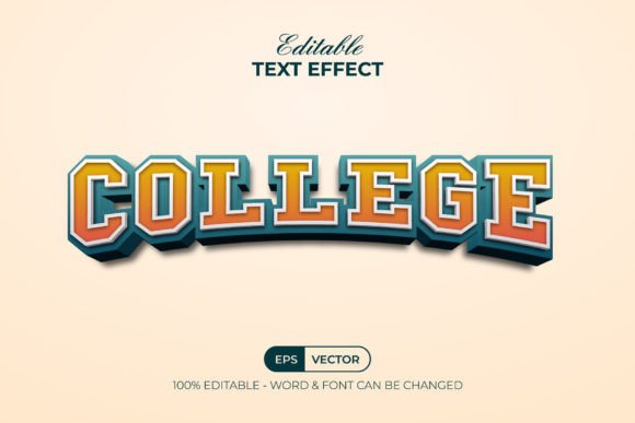 College Text Effect Curved Style Graphic Layer Styles By Mockmenot