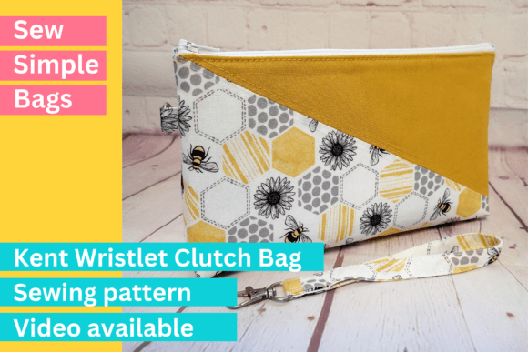 Kent Wristlet Clutch Bag Sewing Pattern Graphic Sewing Patterns By SewSimpleBags