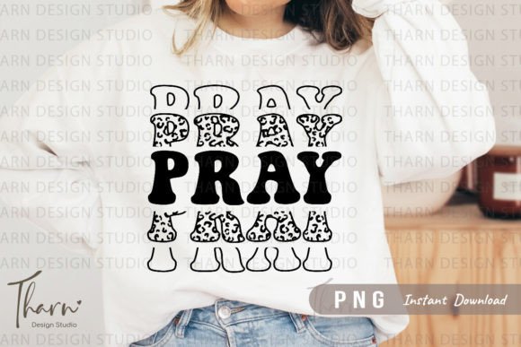 Retro PRAY Png Christian Sublimation Graphic T-shirt Designs By DSIGNS