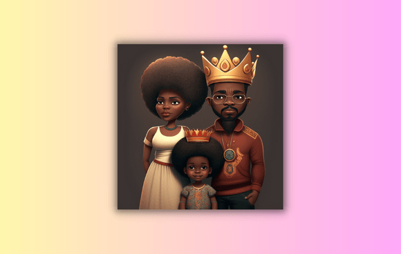 Afro King Family Art Graphic AI Graphics By printable