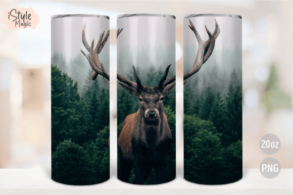 Deer Hunting 20 Oz Tumbler Wrap PNG Graphic Print Templates By iStyleMagic