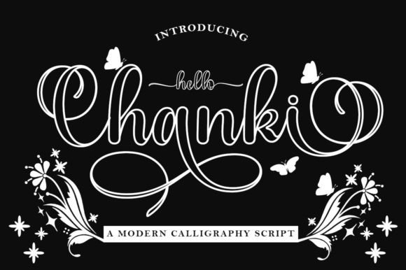 Hello Chanki Outline Skript-Schriftarten Schriftart Von Diorde Studio