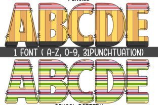 School Pattern Color Fonts Font By Doodle Alphabet Master 3