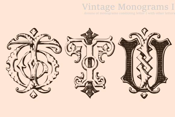 Vintage Monograms I Decorative Font By Intellecta Design